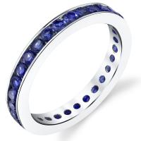 Stříbrný eternity prsten s modrými safíry Urian