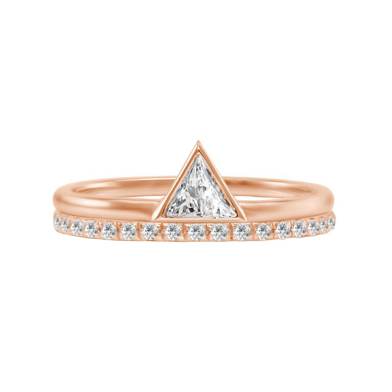 Set prstenů z růžového zlata s diamanty 21573