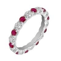 Platinový eternity prsten s rubíny a diamanty Breeshey