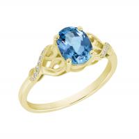 Zlatý topazový prsten s diamanty Calypso
