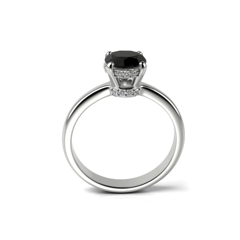 Prsten z platiny s černým diamantem 23513