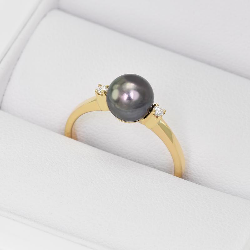 Perlový zlatý prsten