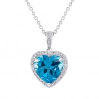 Srdcový náhrdelník s topazem a diamanty Eliya