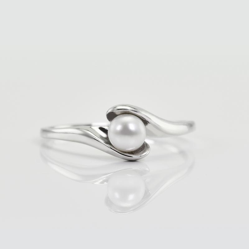 Prsten s bílou perlou 27833