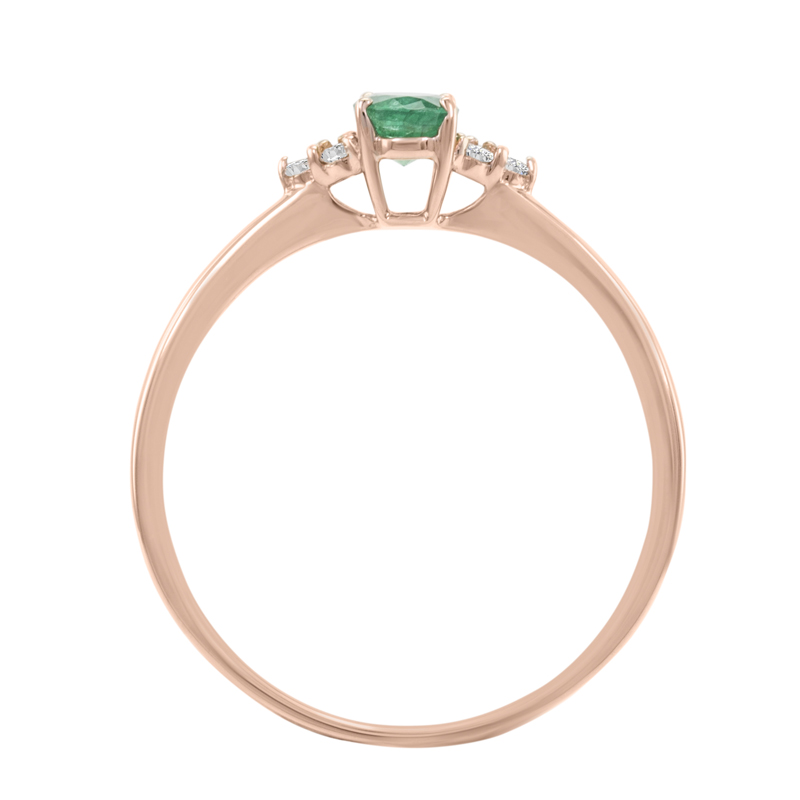 Zlatý prsten s oválným smaragdem