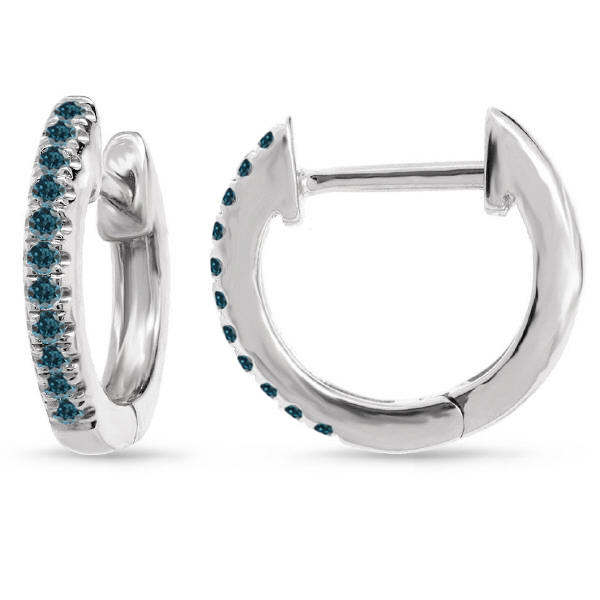 Eppi Kruhové náušnice s modrými diamanty Gomati E35611