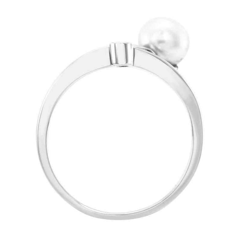Zánubný prsten s perlou a diamantem 2883