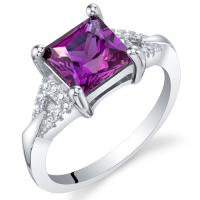 Stříbrný prsten s fialovým safírem a zirkony Essang