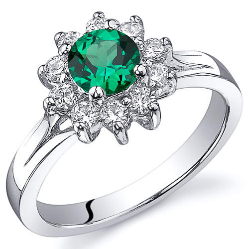 Smaragdový stříbrný prsten