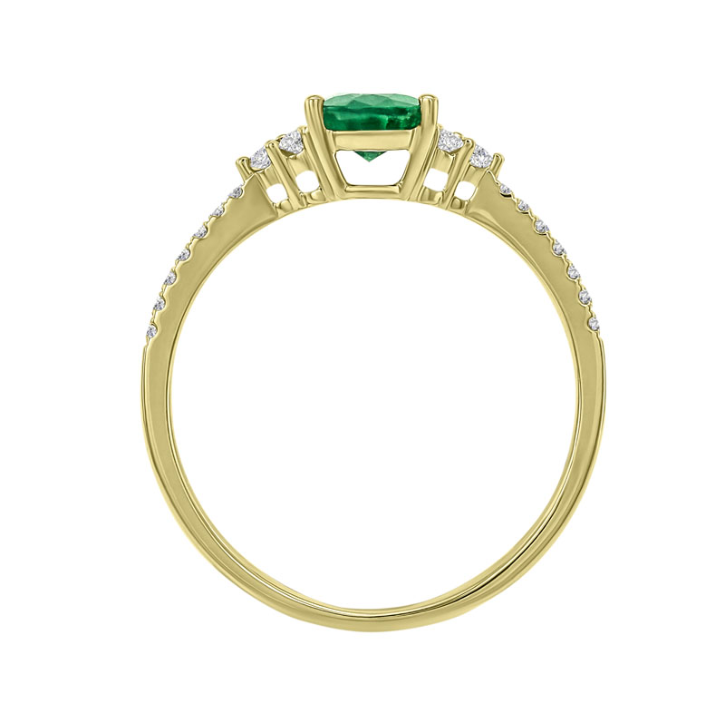 Smaragdový prsten s diamanty ve zlatě 31243