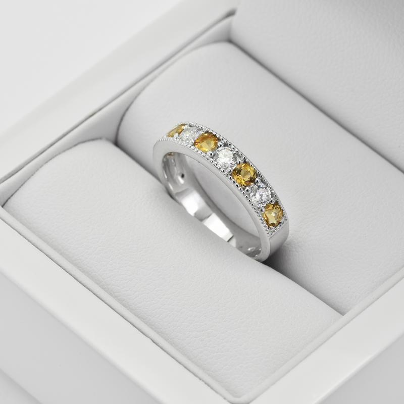 Eternity stříbrný prsten s citríny 31843