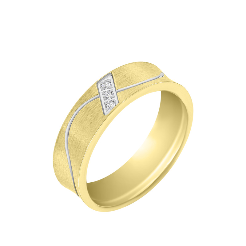 Snubní dámský plochý prsten s diamanty 33453