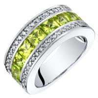 Olivínový eternity prsten ze stříbra Modesia