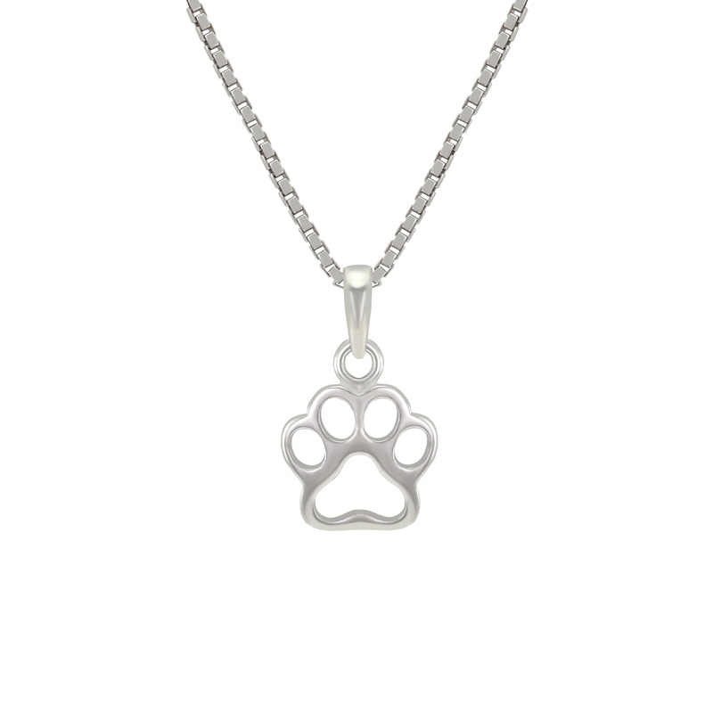Stříbrný náhrdelník s psí tlapkou
