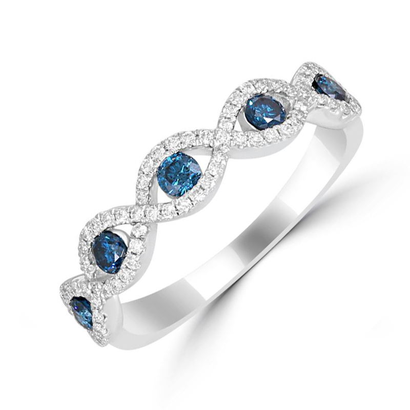 Dámský eternity prsten s modrými diamanty 36483