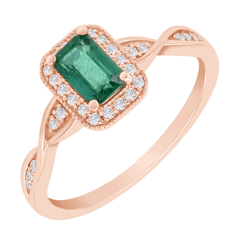 Smaragdový zlatý prsten