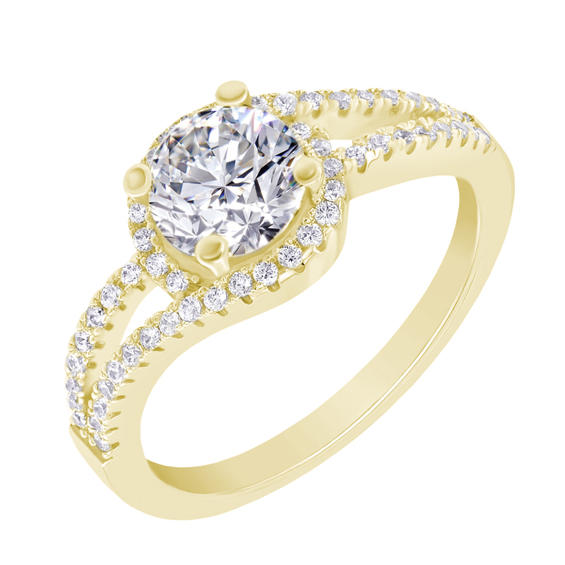 Zlatý prsten s diamanty 37883