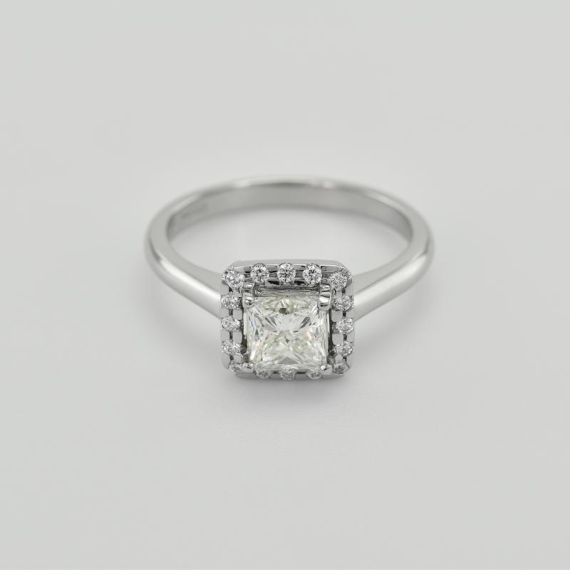 Diamantový halo prsten z platiny 38053
