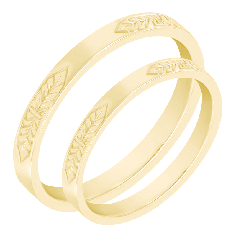 Romantické zlaté snubní prsteny 39733