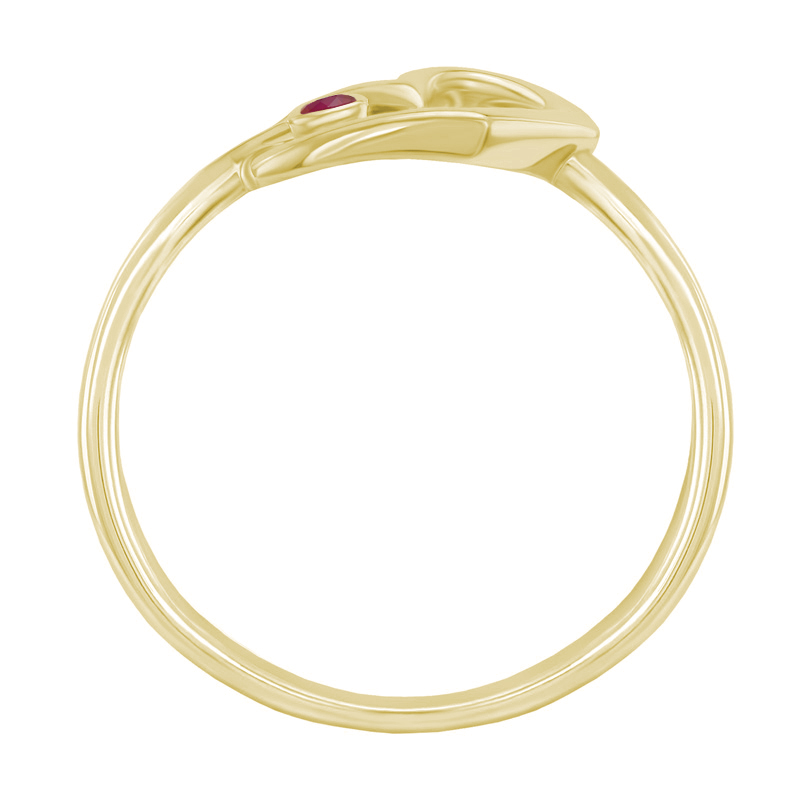 Zlatý srdíčkový prsten 40543