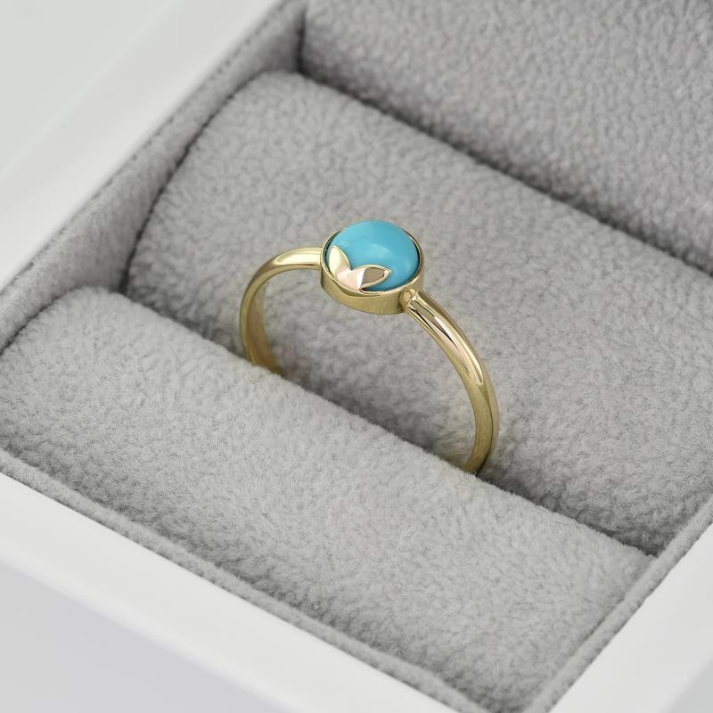 Tyrkysový zlatý prsten 40573