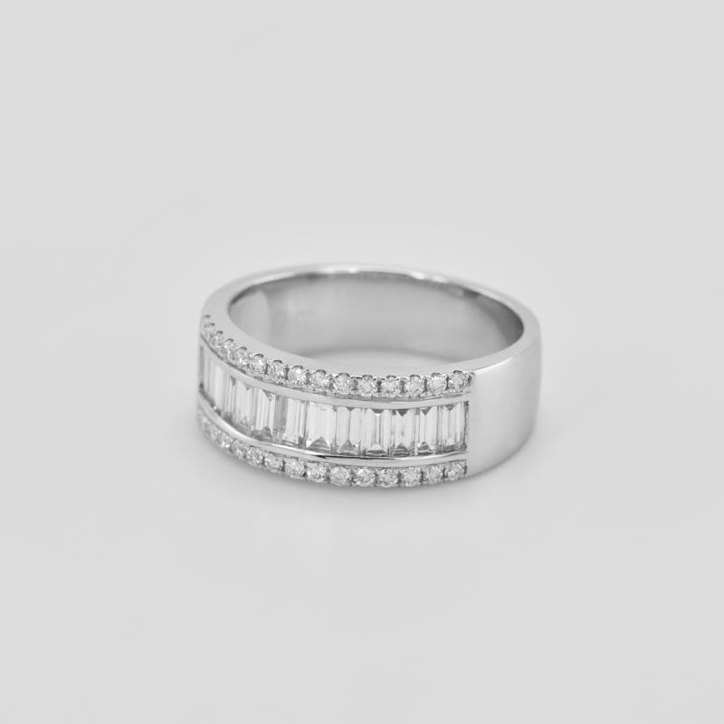 Prsten z bílého zlata s diamanty 43513