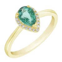 Smaragdový prsten s diamanty Disha
