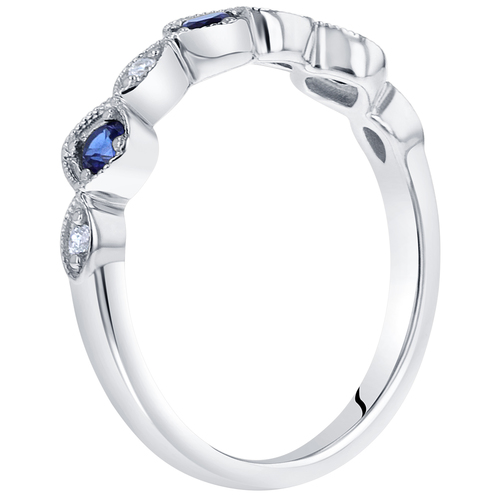 Safírový prsten ze stříbra se zirkony 44723