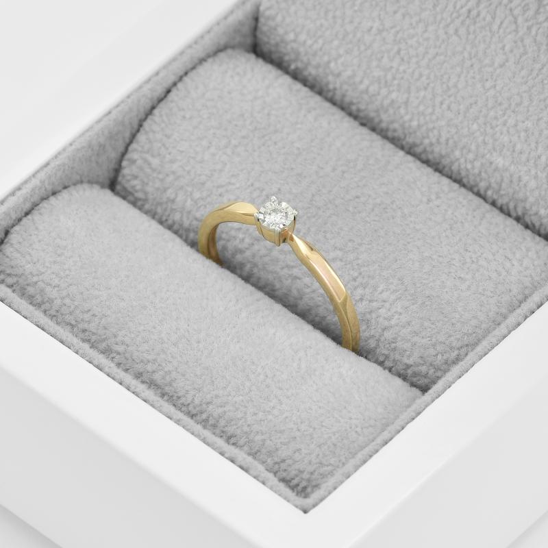 Zásnubní prsten s diamantem z růžového zlata 45113
