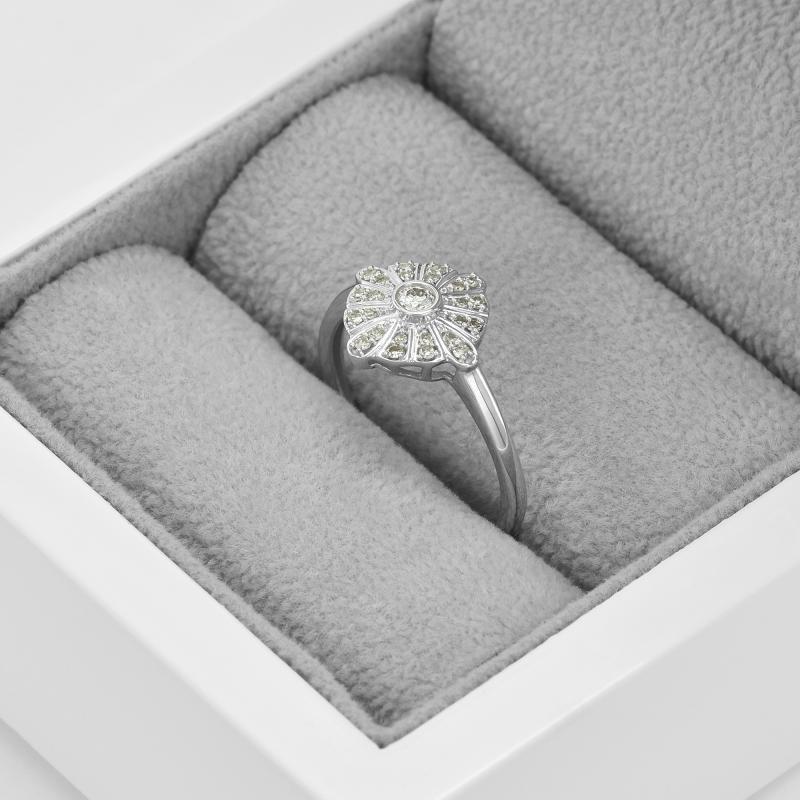 Prsten s diamantovým květem 45143