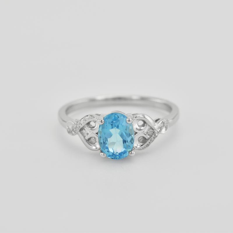 Prsten s oválným topazem a diamanty 46713