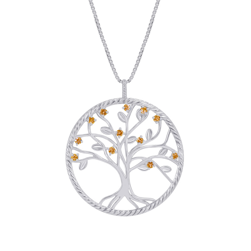 Stříbrný náhrdelník ve tvaru stromu života 47493