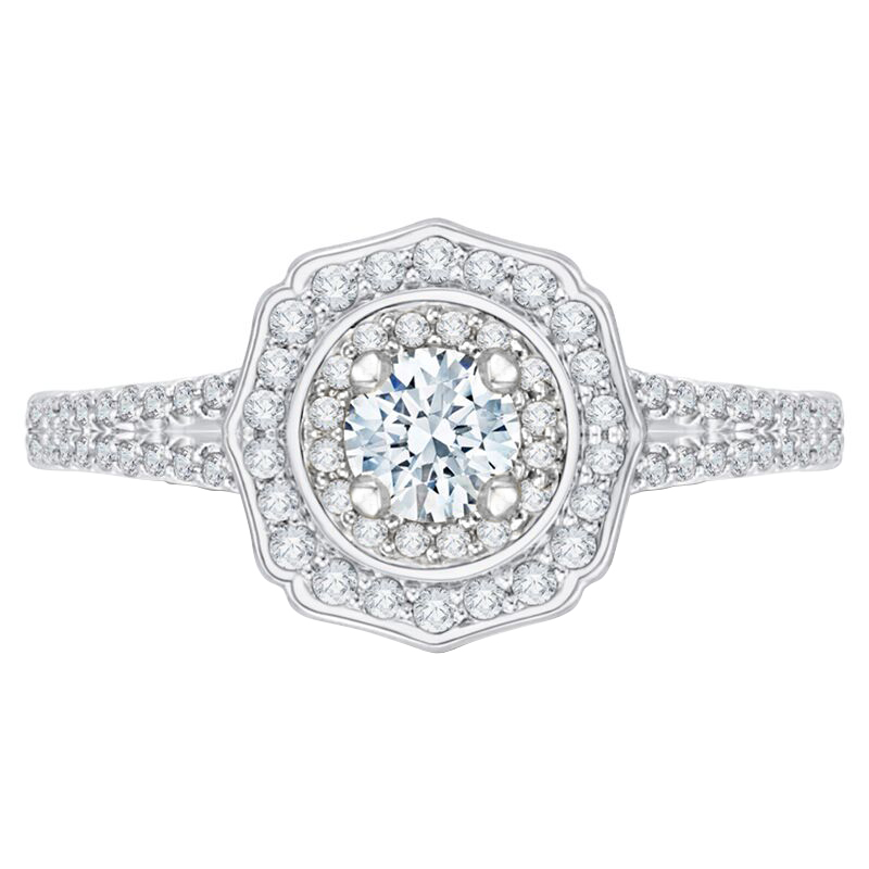 Extravagantní halo diamantový zásnubní prsten Giacomo 48173