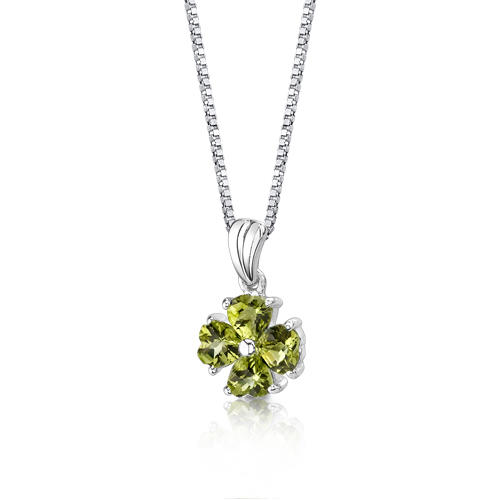 Olivínový květ ve stříbrném náhrdelníku Jolan 4873
