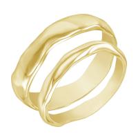 Nepravidelné zlaté snubní prsteny s lesklým povrchem Parnell