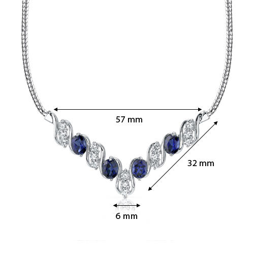 Safírový stříbrný náhrdelník Emese 5473
