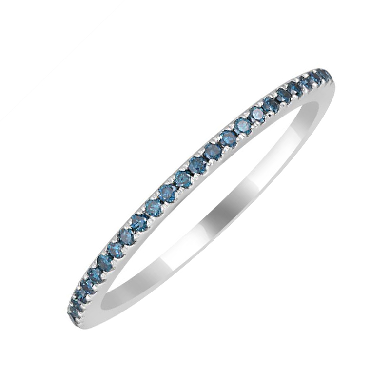 Zlatý eternity prsten s modrými diamanty