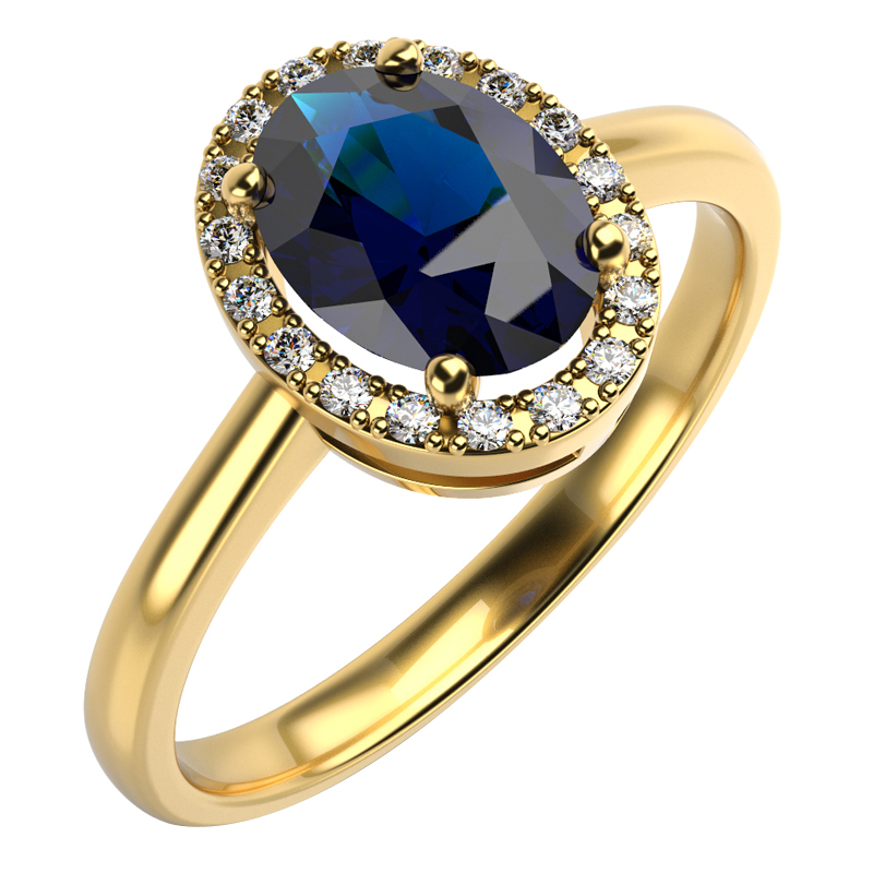 Safírový prsten ze žlutého zlata 59403