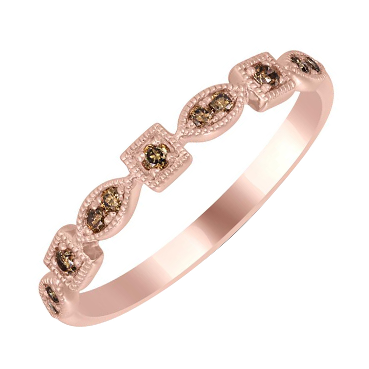 Zlatý eternity prsten s champagne diamanty