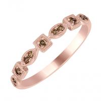 Zlatý eternity prsten s champagne diamanty Karoly