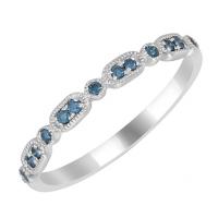 Zlatý eternity prsten s modrými diamanty Kannia