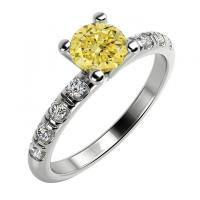 Zásnubní prsten se žlutým diamantem Megha