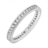 Eternity prsten vyložený diamanty s milgrain detaily Haven