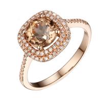 Zlatý morganitový prsten s diamanty Dilis