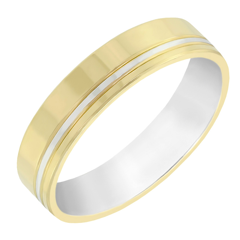 Pánský dvoubarevný snubní prsten 60583