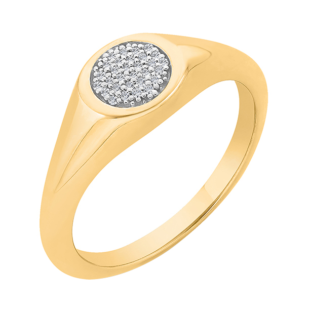 Zlatý diamantový pečetní prsten