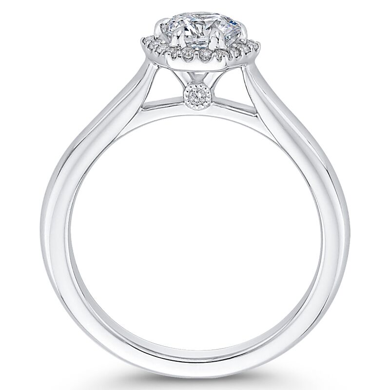 Zlatý zásnubní halo diamantový prsten 68353