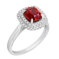 Luxusní platinový prsten se spinelem a diamanty Charmaine