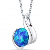 Stříbrný náhrdelník s modrým opálem Thirumal