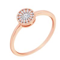 Zlatý halo prsten s baguette diamanty Xerifa